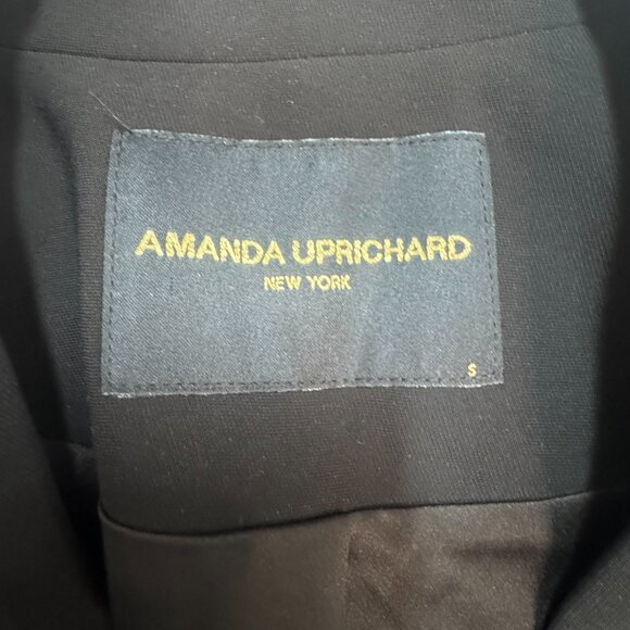 EUC Amanda Uprichard Black Blazer Dress with Pink Floral Appliqué – Size S - Picture 4 of 8